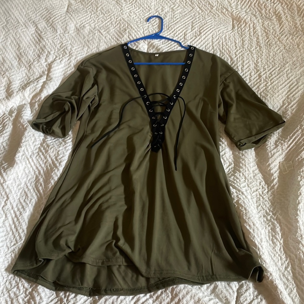 Shein green t shirt dress